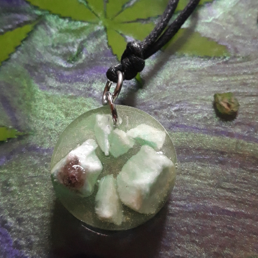 Raw amazonite pendant